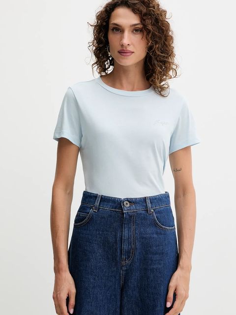 BOSS Orange t-shirt bawełniany damski kolor niebieski 50549184 - zdjęcie produktu nr 1