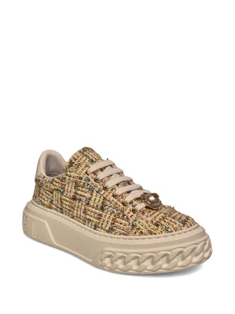 Casadei embellished platform trainers - Neutrals