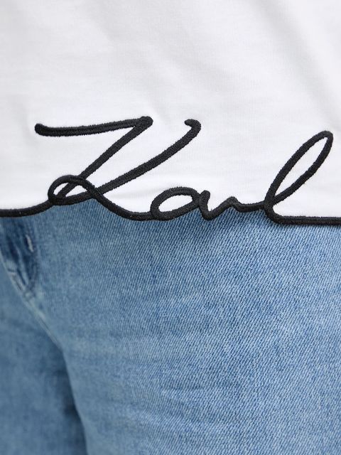 Karl Lagerfeld t-shirt bawełniany damski kolor biały B1W17031