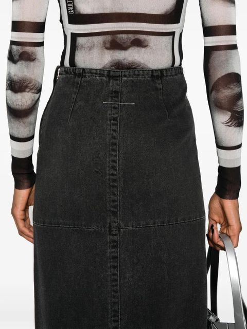 MM6 Maison Margiela denim midi skirt - Grey