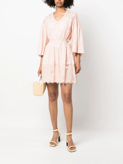 TWINSET lace-panelling cotton dress - Pink - zdjęcie produktu nr 2