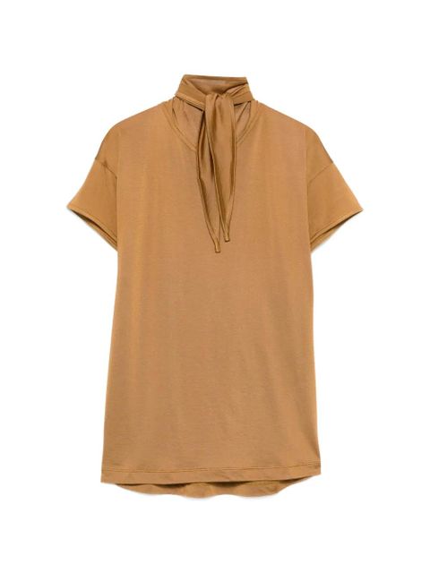 LEMAIRE tie-neck short-sleeve T-shirt - Brown - zdjęcie produktu nr 1