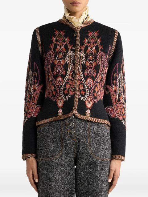 ETRO jacquard paisley-motif cardigan - Black