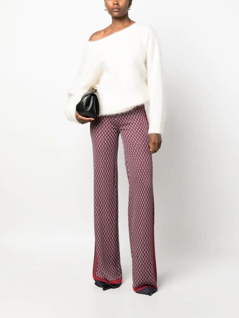 Balmain PB monogram-print knitted trousers - Blue