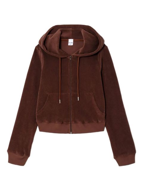RE/DONE Shrunken terry zip-up hoodie - Brown