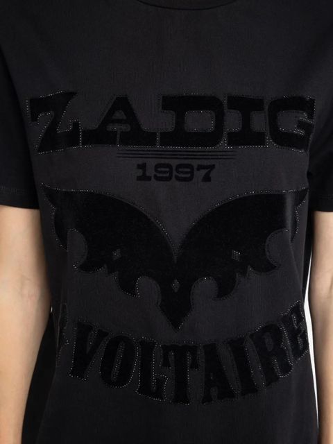 Zadig&Voltaire Edwin bat-embellished logo T-shirt - Black