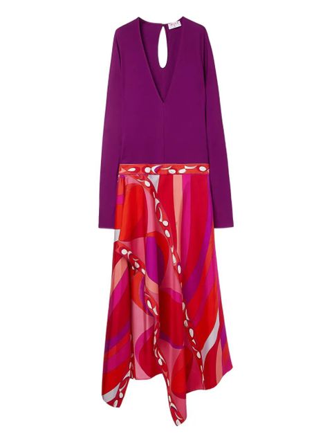 PUCCI Pesci print asymmetric dress - Purple - zdjęcie produktu nr 1