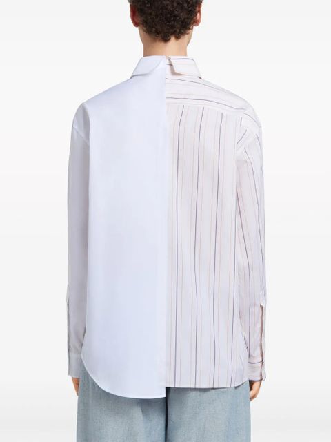 Marni asymmetric striped-pattern shirt - Blue - zdjęcie produktu nr 2