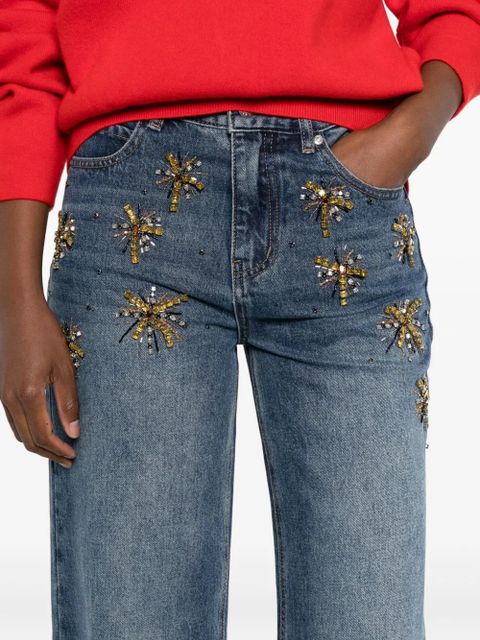 SANDRO embellished firework jeans - Blue