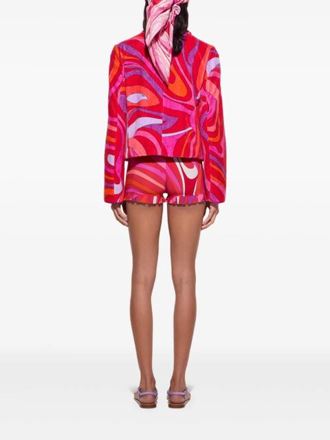 PUCCI swirl-print ruffled jacket - Red