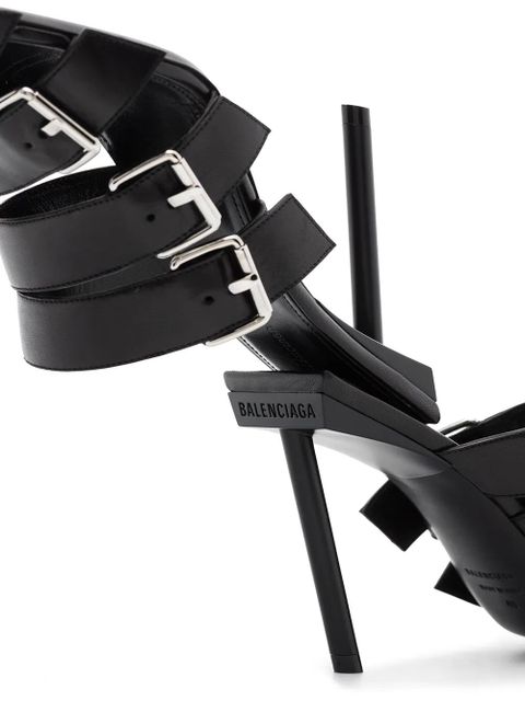 Balenciaga strappy buckled 80mm mules - Black