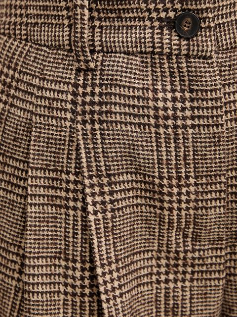 Luisa Spagnoli spodnie z dodatkiem wełny damskie kolor brązowy szerokie high waist 542379 - zdjęcie produktu nr 2