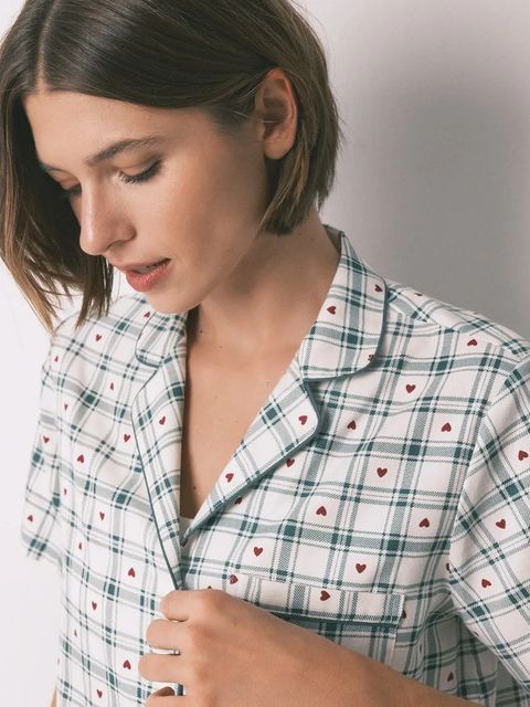 women'secret komplet piżamowy z bawełną damska kolor zielony 3792071