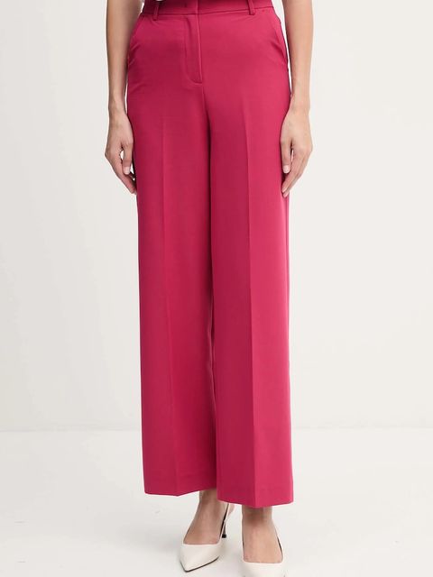 United Colors of Benetton spodnie damskie kolor różowy proste high waist 4R4CDF08H - zdjęcie produktu nr 1