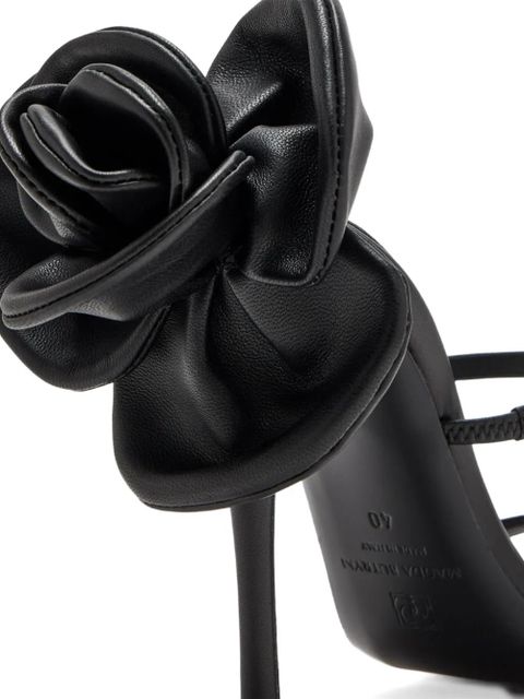 Magda Butrym 105mm flower-appliqué sandals - Black - zdjęcie produktu nr 2