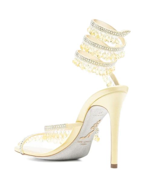 René Caovilla 105mm Chandelier strass heeled sandals - Yellow
