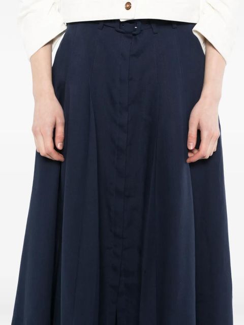 Gabriela Hearst Dugald Pleated Midi Skirt - Blue