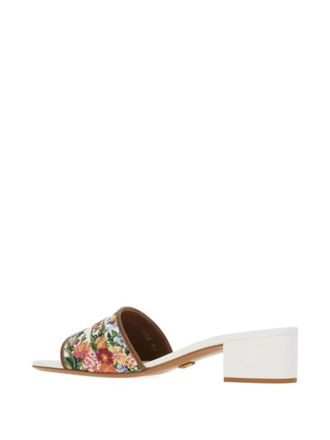 Dolce & Gabbana floral-pattern heeled sandals - White