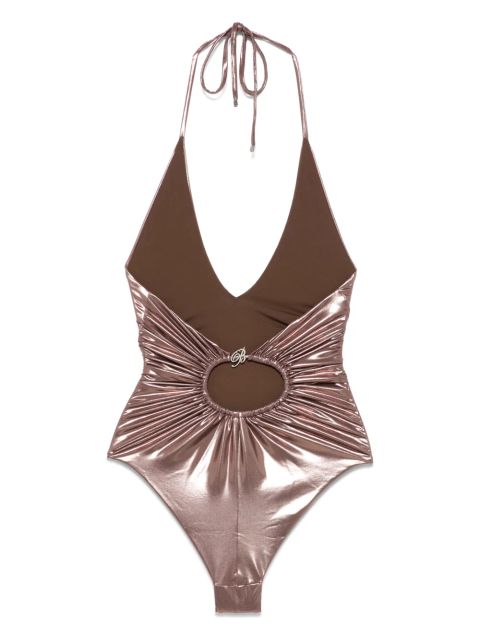 Blumarine laminated swimsuit - Brown