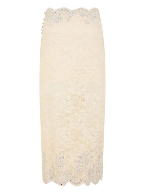 Rabanne lace scalloped-hem midi skirt - Neutrals - zdjęcie produktu nr 1