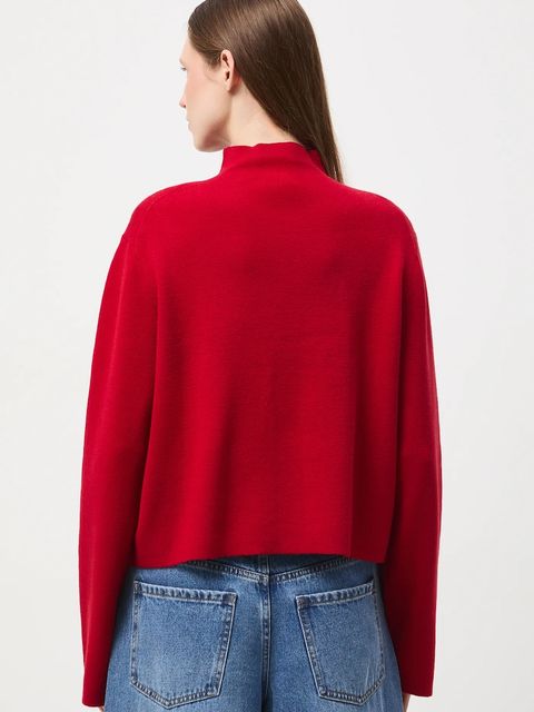 Medicine sweter damski kolor czerwony lekki z półgolfem