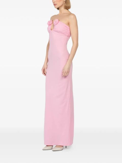 Magda Butrym rosettes ruched maxi dress - Pink