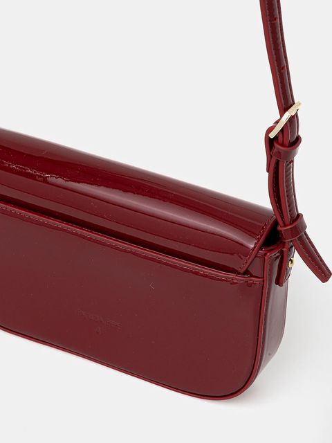 Patrizia Pepe torebka skórzana kolor bordowy 8B0231 L125 - zdjęcie produktu nr 2