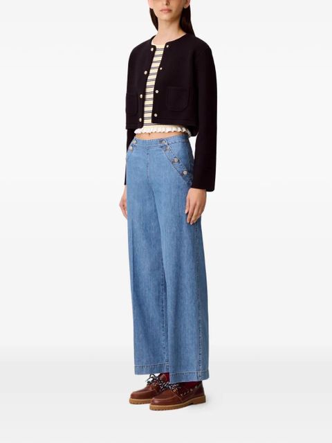 Claudie Pierlot buttoned wide-leg jeans - Blue