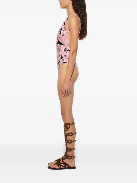 PUCCI one-shoulder geometric swimsuit - Pink