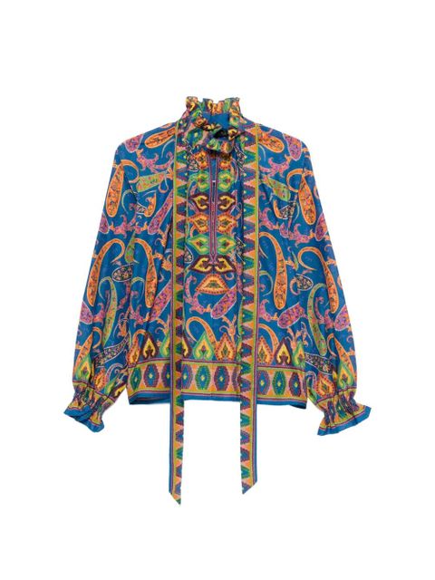 ETRO pussy-bow paisley blouse - Blue - zdjęcie produktu nr 1
