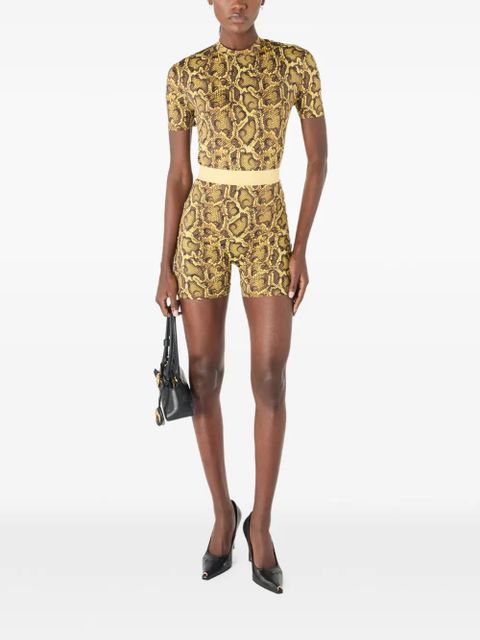 Marine Serre printed jersey shorts - Yellow