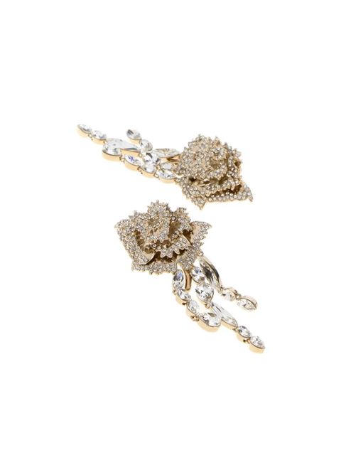 Alexander McQueen crystal-embellished flower earrings - Gold