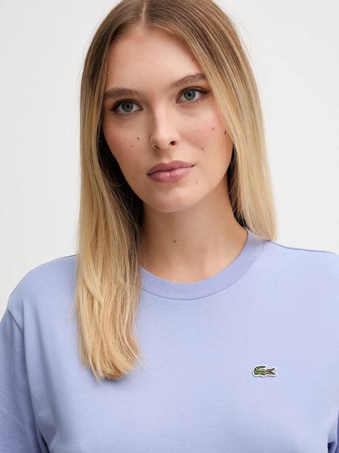 Lacoste t-shirt bawełniany damski kolor niebieski TF7215