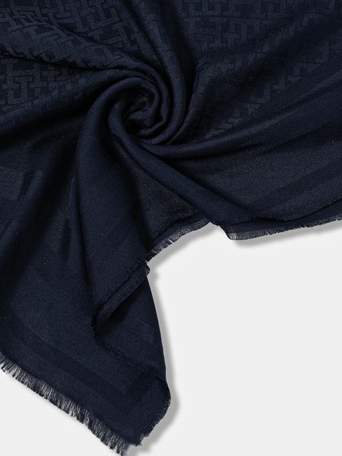 Tommy Hilfiger szal damski kolor granatowy wzorzysty AW0AW17789