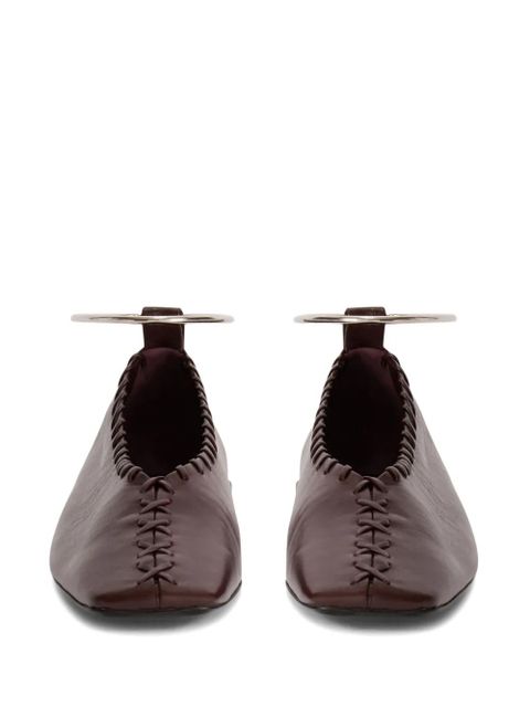 Jil Sander ring ballet flats - Brown
