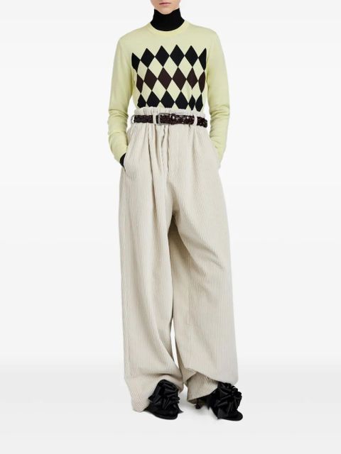 Proenza Schouler diamond-pattern merino wool-silk blend sweater - Yellow