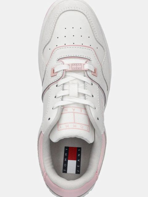 Tommy Jeans sneakersy RETRO BASKET WASHED SUEDE damskie kolor biały EN0EN02773