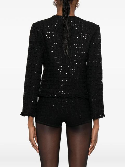 Alessandra Rich sequinned bow-embellished jacket - Black