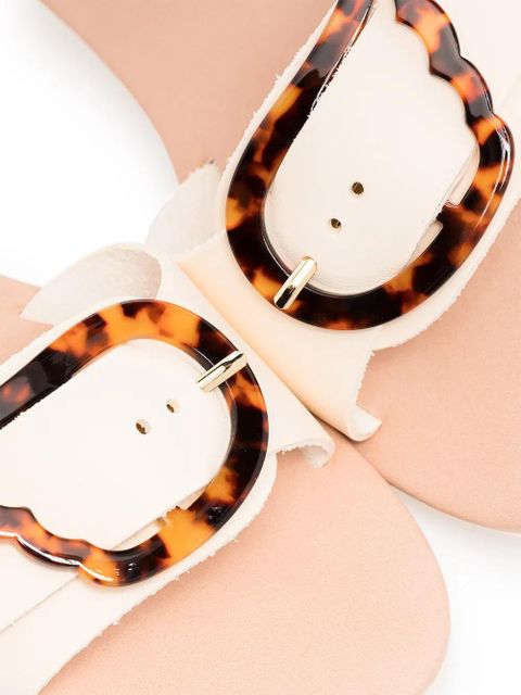 Ancient Greek Sandals Aglaia leather slides - Neutrals