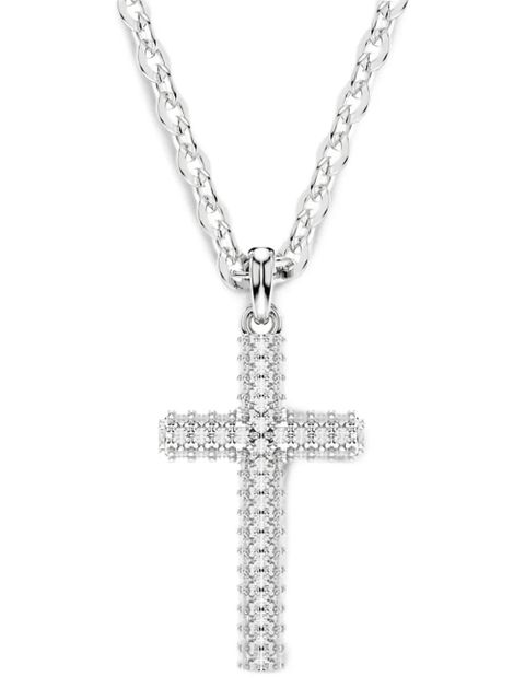 Swarovski crystal-embellished cross necklace - Silver