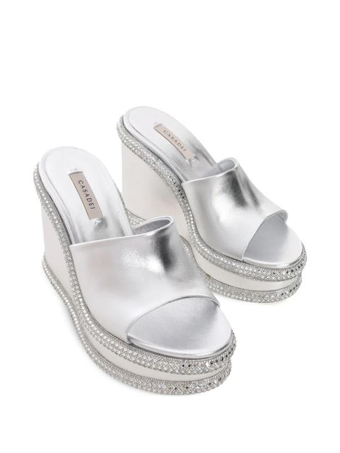 Casadei 80mm Jasmine wedges - Silver