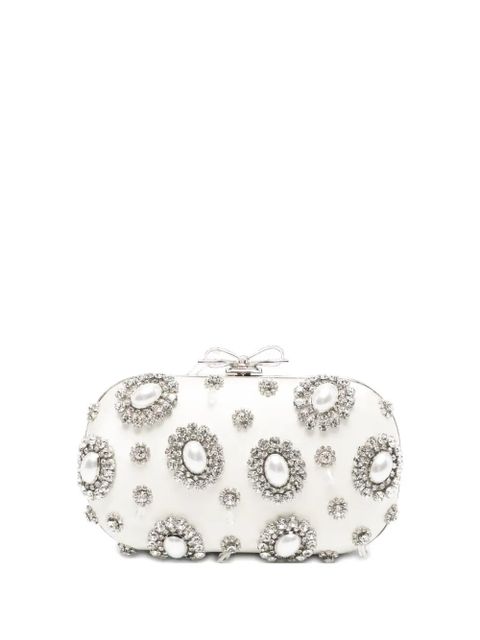 Self-Portrait crystal-embellished clutch bag - White - zdjęcie produktu nr 1
