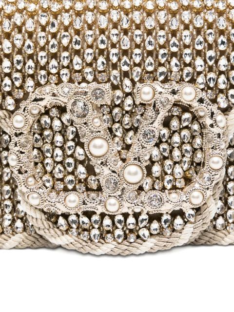 Valentino Garavani Locò crystal-embellished top-handle bag - Green