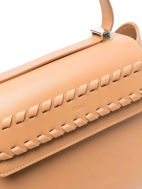 Chloé whipstitch detail leather tote bag - Neutrals