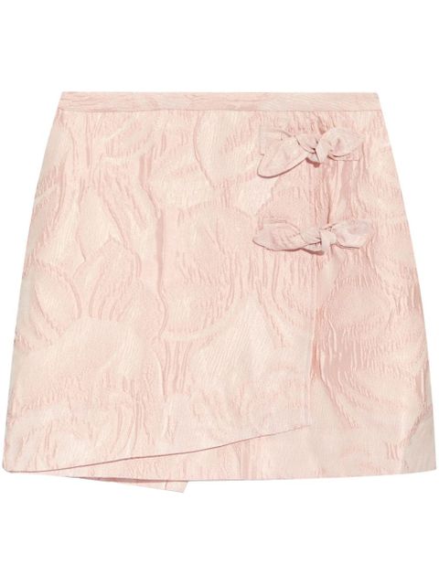 GANNI bow-detailing cloqué skort - Pink - zdjęcie produktu nr 1
