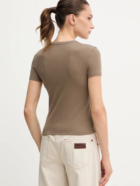 Miss Sixty t-shirt damski kolor brązowy 6S3SJ56300