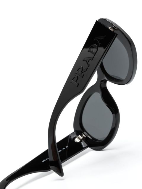 Prada Eyewear logo-embossed oversize-frame sunglasses - Black