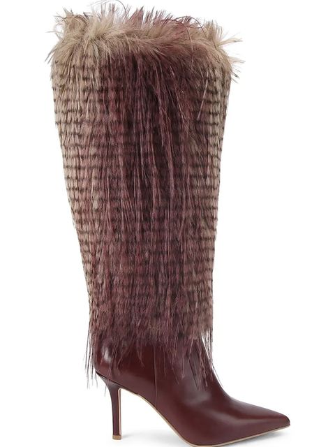 Kurt Geiger London kozaki skórzane Kensington Knee Boot 85 damskie kolor brązowy na szpilce 4993556019 - zdjęcie produktu nr 1