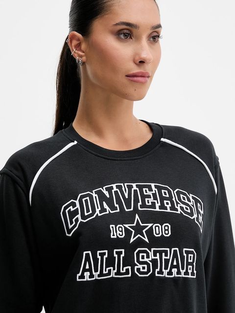 Converse bluza damska kolor czarny z aplikacją CVW5K257