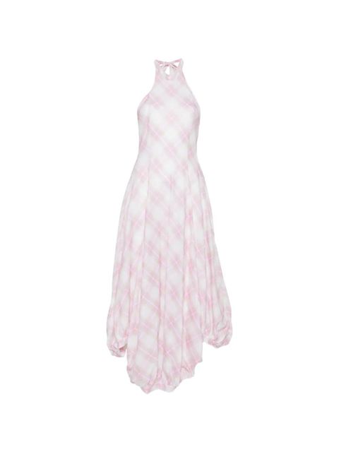 Gimaguas checked asymmetric-hem dress - White - zdjęcie produktu nr 1